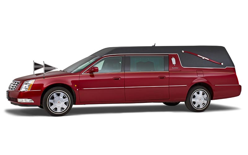 Bordeauxrode Cadillac Rouwauto – Landaulet uitvoering