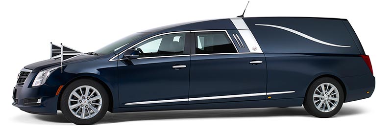 Blauwe Cadillac Rouwauto – Landaulet uitvoering