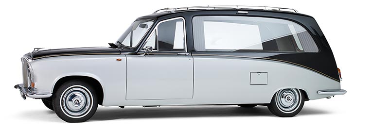 Daimler Two-tone Rouwauto, een klassieke Engelse oldtimer - Straver Mobility Uitvaartvervoer
