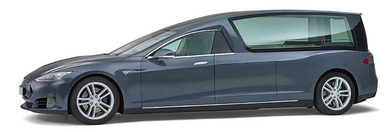 Tesla Rouwauto – XL Glas uitvoering - 100% Elektrisch